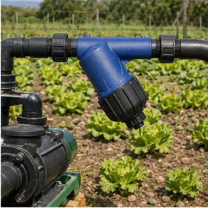 Filtro de Disco 120 Mesh para Irrigação instalado em um sistema de irrigação