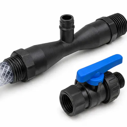 Detalhe de Kit Bypass Venturi 3/4 para Fertirrigação